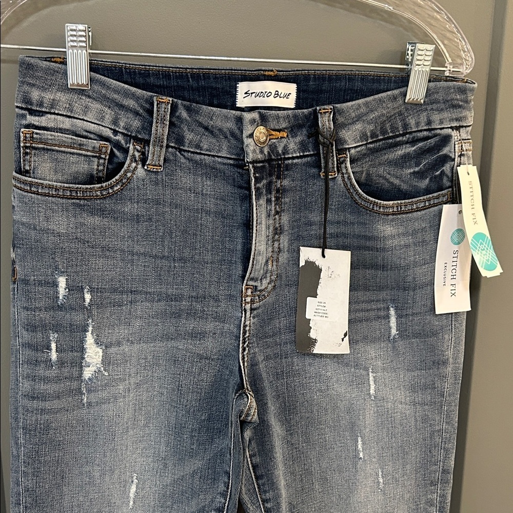 Studio Blue Kenova Capri Jean Women's Distressed Denim Jeans size 29